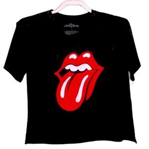 The Rolling Stones Black Red Tongue Tie Dye Tshirt Size L
